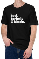 Beef, Barbells, & Bitcoin T-Shirt