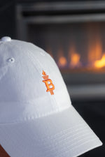 Bitcoin Liberty Dad Hat - Bitcoin Logo Embroidered Dad Hat I  White Bitcoin Logo Embroidered Dad Hat 