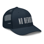 No Heroes Trucker Hat, Navy/ White No Heroes Trucker Hat